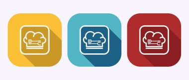 Şef simgesi tasarımı illüstrasyon, Restoran, Gölge tuşu tasarımında aşçılık simgesi