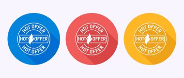 Renkli Sıcak Teklif Simgesi Pazarlama ve Tanıtım İçin Ayarlandı
