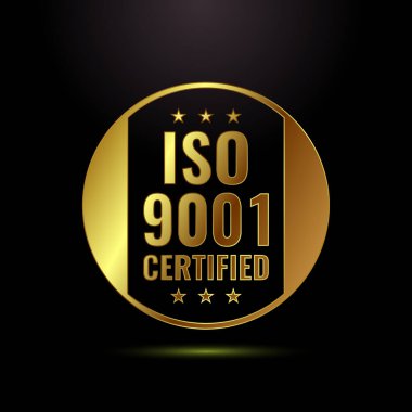 Altın ISO 9001 Sertifikalı Amblem Kalite Yönetimi Uyum ve İşletim Mükemmelliğini Sağlama