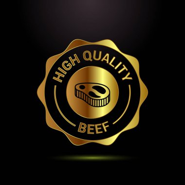 Altın Yüksek Kaliteli Biftek Rozeti Premium Et Ürünleri ve Güzel Mutfak Deneyimi Sembolü