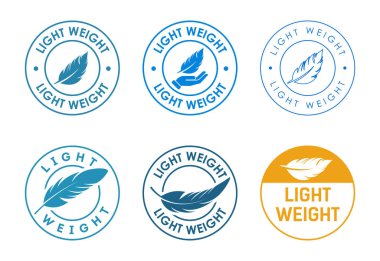 Tüyleri ve metni olan hafif ağırlık simgelerinin toplanması