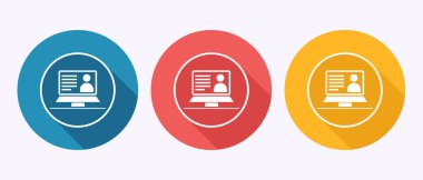 Çevrimiçi Buluşma Simgeleri Mavi ve Sarı Uzaktan İletişim Kavramlarını Gösteriyor