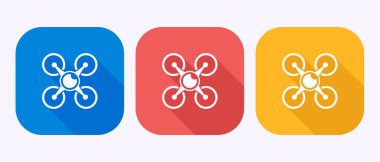 Yuvarlak Meydan Arkaplanındaki Renkli İHA Simgesi Modern Teknoloji ve Yeniliği Sunar