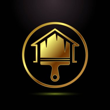 Altın ev boyası logo amblemi