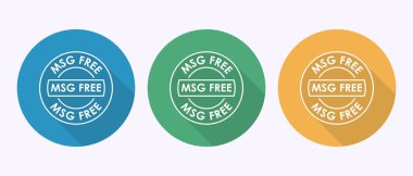 MSG Serbest Etiketler Mavi ve Sarı Renkli Simgeleri Yuvarla