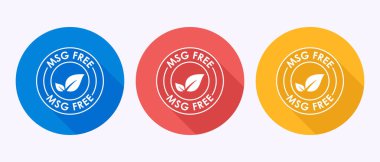 Sağlıklı Gıda Seçenekleri ve Beslenme Tercihlerini Temsil eden Parlak ve Renkli MSG Serbest Simgeleri