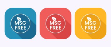 Gıda Ürünlerinde Sağlık ve Sağlığı Destekleyen Renkli MSG Özgür Simgeler Üçlüsü