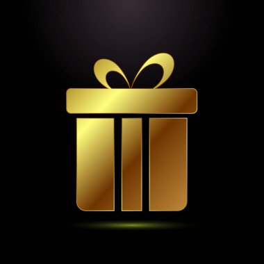 Zarif Altın Hediye İllüstrasyonu Sevinç Veren ve Düşünen Kutlama Sembolü