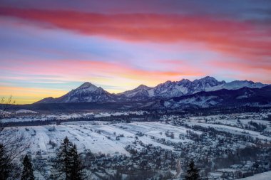 sunrise in the fields near Zakopane Harenda,beautiful Poland unspoilt nature, a wonderful destination for vacation and relaxation