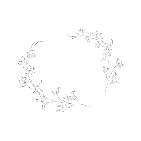 Herbs Florals Dividers Text Frames Wreaths 결혼식 초대장 개인적 템플릿 — 스톡 벡터
