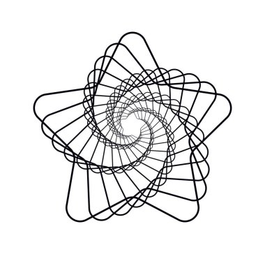 Çağdaş Psikedelik Siyah ve Beyaz Çizgi Sanatı.