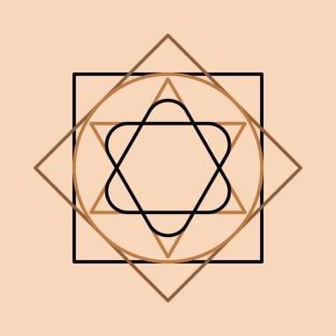 Kutsal Geometri Clipart. Geometrik Yapı Çizimi Oluştur. Çağdaş Satır Sanatı.