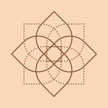 Kutsal Geometri Clipart. Geometrik Yapı Çizimi Oluştur. Çağdaş Satır Sanatı.