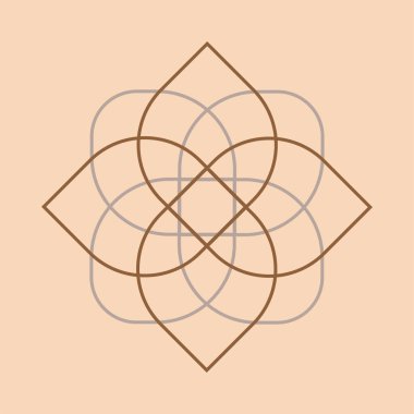 Kutsal Geometri Clipart. Geometrik Yapı Çizimi Oluştur. Çağdaş Satır Sanatı.