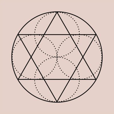 Kutsal Geometri Clipart. Geometrik Yapı Çizimi Oluştur. Çağdaş Satır Sanatı.