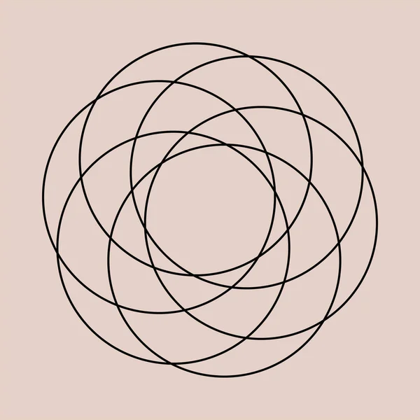 聖なるジオメトリクリッパー 幾何学構造のイラストを作成する コンテンポラリーラインアート — ストックベクタ