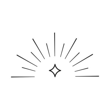 Minimalist kadınlık temiz ve basit Yıldız tasarım elementi. Vektör Grafiği.