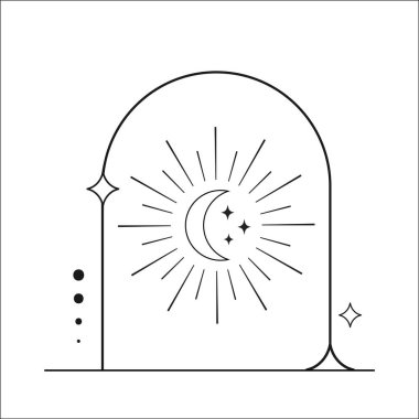 Minimalist kadınlık temiz ve basit Yıldız tasarım elementi. Vektör Grafiği.