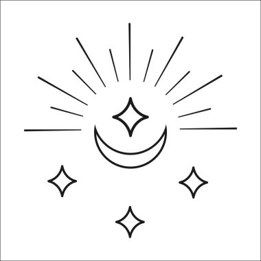 Minimalist kadınlık temiz ve basit Yıldız tasarım elementi. Vektör Grafiği.