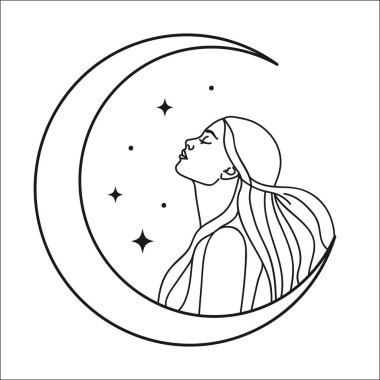 Minimalist kadınlık temiz ve basit Yıldız tasarım elementi. Vektör Grafiği.