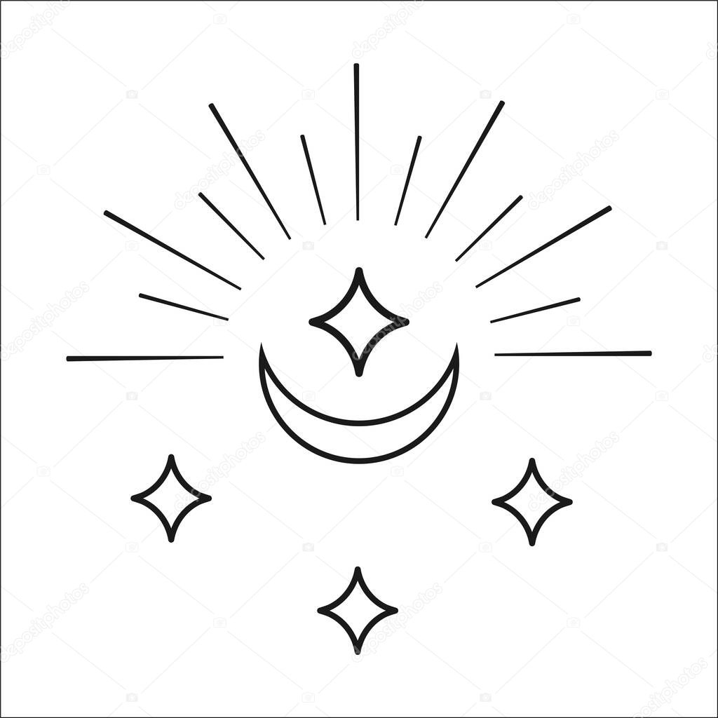 Minimalist Femininity clean and simple Stellar design element. Vector Graphic.