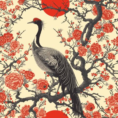 Doğal Serenity in Painterly Detail, Featuring Tones, Birds, Trees, Vector Graphics