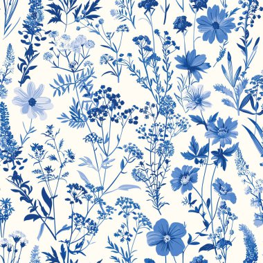 Featuring delicate florals, wildflowers, and romantic motifs, this seamless pattern is crafted to perfection. clipart