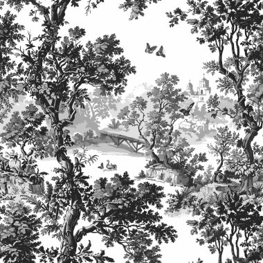 Zarif çiçekler, kır çiçekleri ve rahat mutfağın romantik motifleri. Bu kusursuz desen kusursuzca işlenmiş. Vektör Grafikleri.