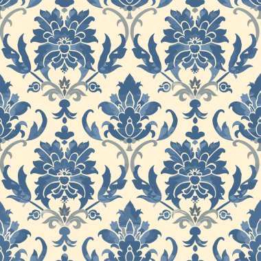 Damask Vintage Retro Victorian Seamless Pattern, vector illustration 23. Antique Arabesque Ornament Seamless Pattern, Vintage Charm, Floral Chinoiseries, Toile de Jouy Baroque Art. Fabric, stationery, Royal wallpaper, print design, subtle colors