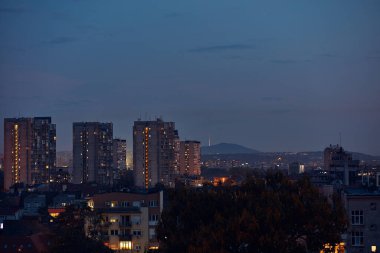 City of Belgrade, Serbia, blue hour evening cityscape.