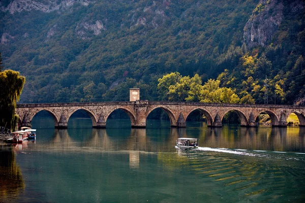 Bridge River Drina Famous Historic Ottoman Architecture Visegrad Bosnia Herzegovina — Stock Photo, Image