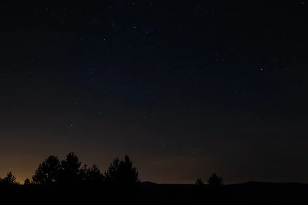Vía Láctea Estrellas Con Paisaje Rural — Foto de Stock