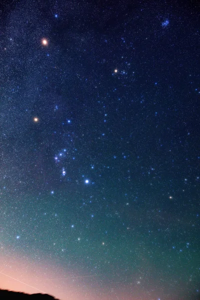 Sterne Der Milchstraße Und Sternbilder Abendhimmel — Stockfoto