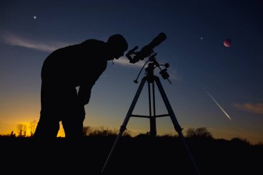 Astronomical telescope and equipment for observing stars, Milky way, Moon and planets.