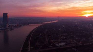 Belgrad Rıhtım ve Sava nehri manzaralı.