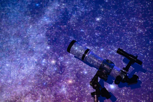Астрономічний Телескоп Спостереження Нічного Неба Місяця Планет Зірок Метеорів — стокове фото