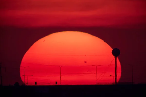 Grote Zon Met Zonnevlekken Gefotografeerd Door Een Grote Focale Telescoop — Stockfoto