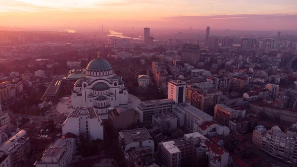 Vista Saint Sava Igreja Ortodoxa Belgrado Sérvia — Fotografia de Stock