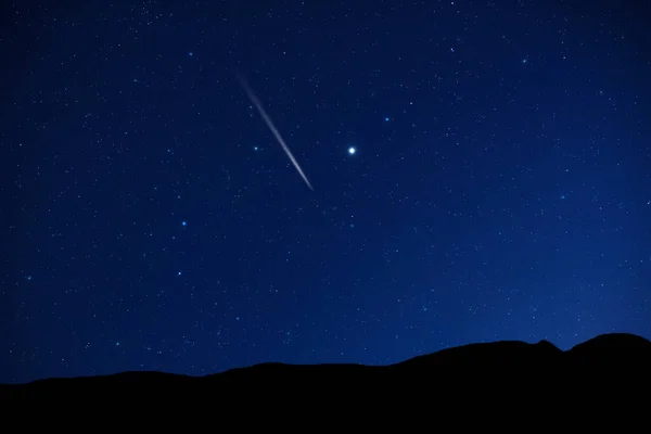 Sternenhimmel Der Milchstraße Mit Kometen Und Meteorschauer Sternschnuppen Und Sternschnuppen — Stockfoto