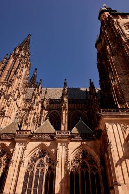 Prag 'daki St. Vitus Katedrali manzarası, Çek Cumhuriyeti' nin başkenti, Avrupa.