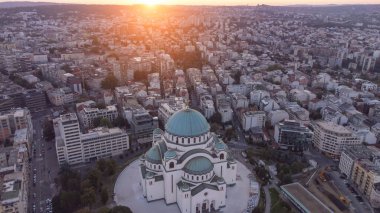 Morning view of Saint Sava, orthodox church in Belgrade, Serbia. clipart