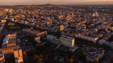 Belgrad ve Sırbistan 'ın başkentine yüksek açı.