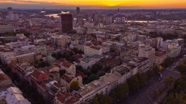 High angle view of Belgrade, capital of Serbia. clipart