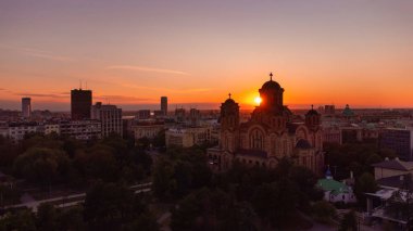 Belgrad ve Sırbistan 'ın başkentine yüksek açı.