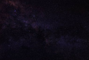 Samanyolu karanlık bir gecede parıldayan yıldızlar.