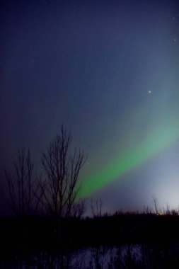 Aurora borealis, Samanyolu yıldızlı kutup ışıkları.
