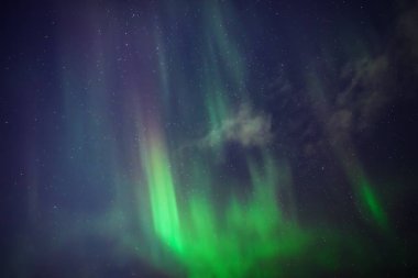 Aurora borealis, Samanyolu yıldızlı kutup ışıkları.