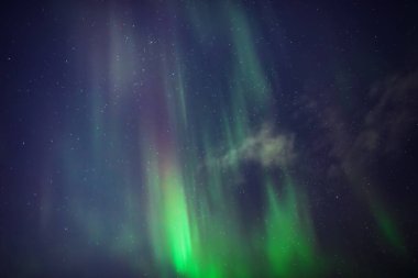 Aurora borealis, Samanyolu yıldızlı kutup ışıkları.