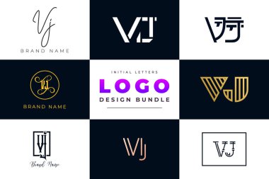 İlk harfler VJ Logo Tasarım Paketi