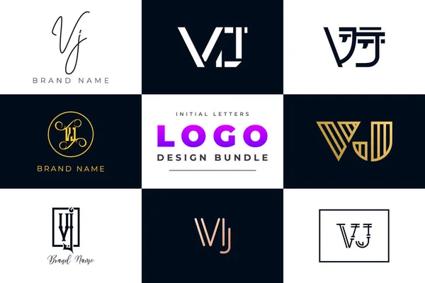 stock vector Initial letters VJ Logo Design Bundle